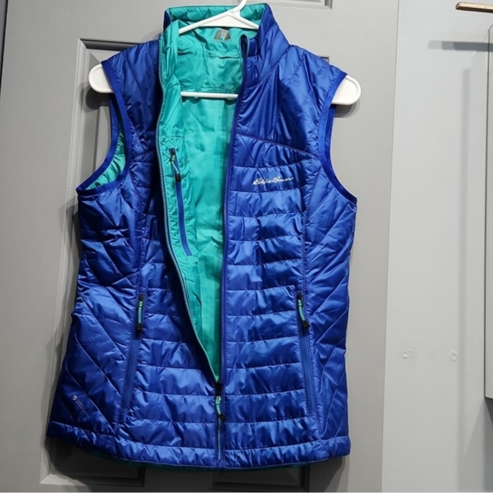 NWOT Eddie Bauer Ignitelite Reversible Vest Imperial Blue Green small